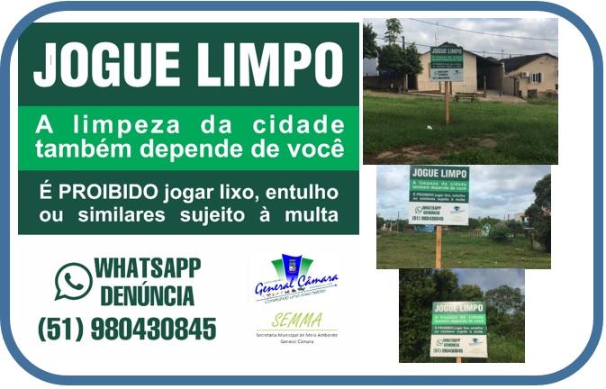 Jogue limpo! - Município de General Câmara Rio Grande do Sul