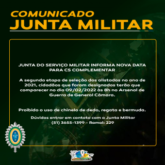 Junta do Serviço Militar informa nova data para CS complementar